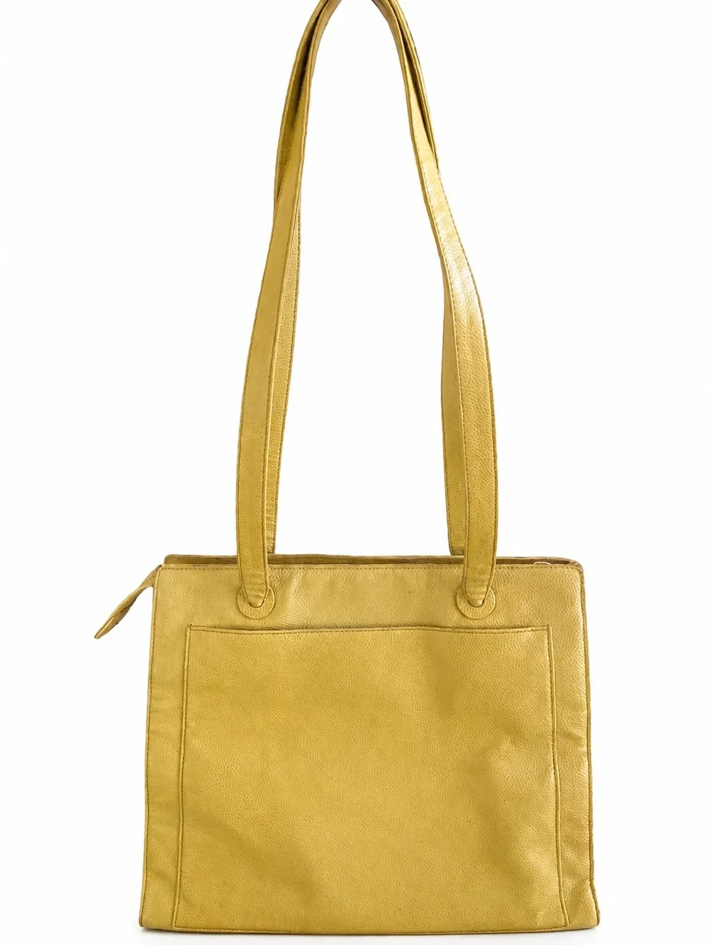 CHANEL CC Caviar Leather Zip Tote Shoulder Gold Beige Large